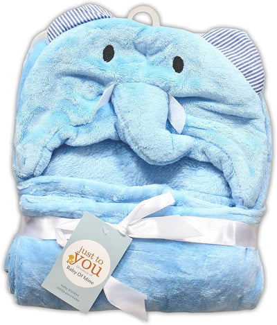 Kassy Pop Microfiber Fleece Animal Hooded Baby Bath Towel cum Blanket (30x40-inch, 0-2 Yrs) - Blue