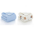 KASSY POP Kids Muslin Cotton Bath Towel, Blanket, Swaddle,105 X 105 cm - Pack of 2 (Blue and Printed)