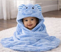 Kassy Pop Microfiber Fleece Animal Hooded Baby Bath Towel cum Blanket (30x40-inch, 0-2 Yrs) - Blue