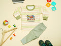 KASSY POP Hit The Road Baby T-shirt and Pajamas Set for Kids - Green