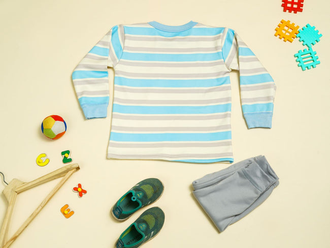 KASSY POP Soccer Champion Baby T-shirt and Pajamas Set for Kids - Blue