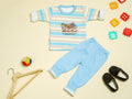 KASSY POP Hit The Road Baby T-shirt and Pajamas Set for Kids - Blue