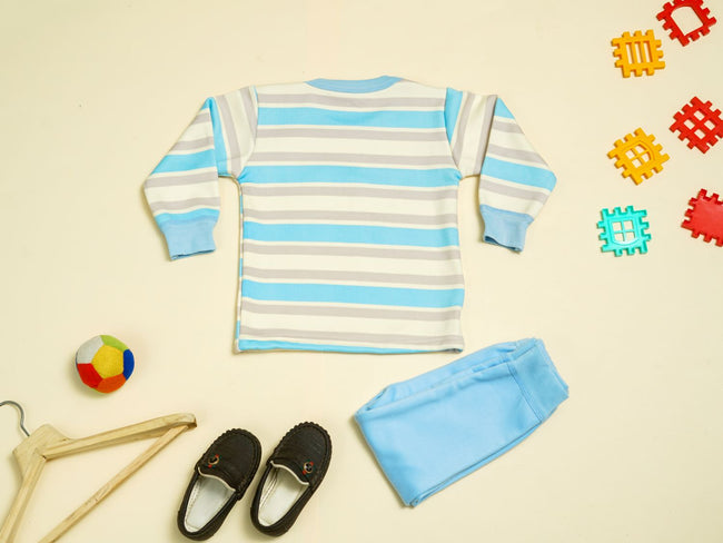 KASSY POP Hit The Road Baby T-shirt and Pajamas Set for Kids - Blue