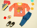 KASSY POP Better Together Baby  T-shirt and Pajamas Set for Kids - Peach