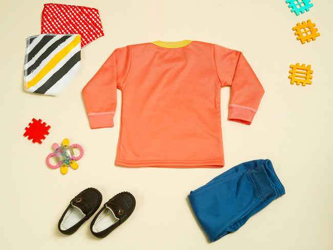 KASSY POP Better Together Baby  T-shirt and Pajamas Set for Kids - Peach