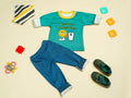 KASSY POP Better Together Baby  T-shirt and Pajamas Set for Kids - Green