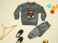 KASSY POP Teddy Baby Fleece T-shirt and Pajamas Set for Kids -  Grey