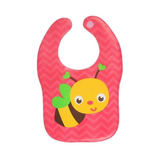 KASSY POP Waterproof Silicone Baby Feeding Bibs, Velcro Closure - Honey Bee Print