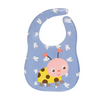 KASSY POP Waterproof Silicone Baby Feeding Bibs, Velcro Closure - Ladybird Print
