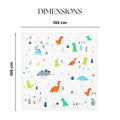 KASSY POP Kids Muslin Cotton Bath Towel, Blanket, Swaddle,105 X 105 cm - DINO PRINT