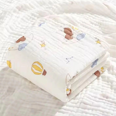 KASSY POP Kids Muslin Cotton Bath Towel, Blanket, Swaddle,105 X 105 cm - Pack of 3 (Pink, White and Moon)