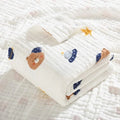 KASSY POP Kids Muslin Cotton Bath Towel, Blanket, Swaddle,105 X 105 cm - Pack of 3 (Blue, White and Teddy)