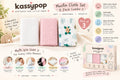 KASSY POP Kids Muslin Cotton Bath Towel, Blanket, Swaddle,105 X 105 cm - Pack of 3 (Pink, White and Animal Print)