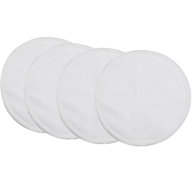 Kassy Pop Organic Washable and Reusable Bamboo Breastfeeding Pads - (12 cm), Pack of 4 - White