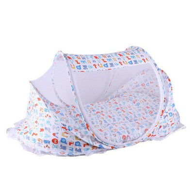 Kassy pop Cotton Bedding with a Mosquito Net with Pillow for Baby (0-24 Months) - Alphabet Print