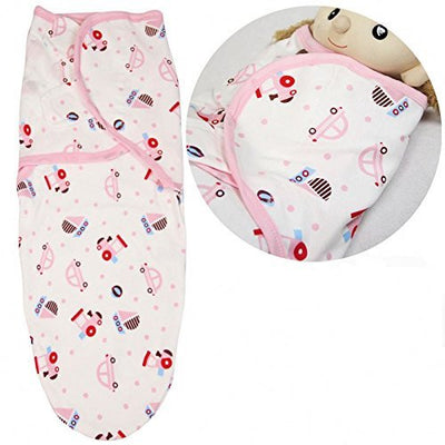 KASSY POP Baby Cotton Swaddle Adjustable Infant Wrap 23 X 23 Inches Baby Swaddle Blanket - Car Print