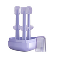 Kassy Pop Silicone Toothbrush Set For (0-18 months) Baby With Brushes Holder Case, Set Of 3 - Purple