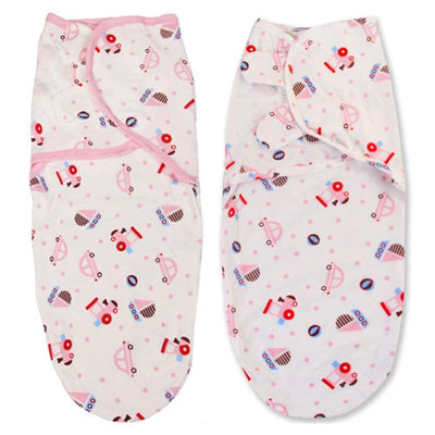 KASSY POP Baby Cotton Swaddle Adjustable Infant Wrap 23 X 23 Inches Baby Swaddle Blanket - Car Print