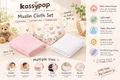 KASSY POP Kids Muslin Cotton Bath Towel, Blanket, Swaddle,105 X 105 cm - Pack of 3 (Pink, White and Bear)