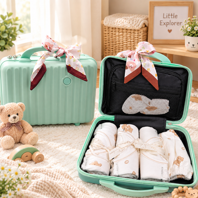 KASSY POP Newborn Baby Cotton 21pcs Clothing Set with Briefcase Pack - Brown