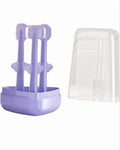Kassy Pop Silicone Toothbrush Set For (0-18 months) Baby With Brushes Holder Case, Set Of 3 - Purple
