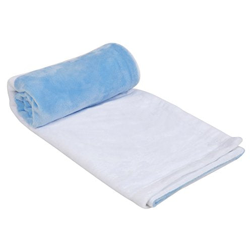 KASSY POP CURATED JUST FOR YOU 2 Tone Fleece Multipurpose Blanket Wrapping Sheets Swaddles (Blue)