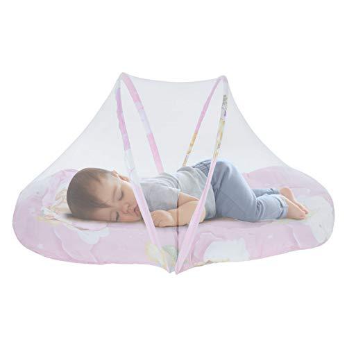 KASSY POP CURATED JUST FOR YOU Thick and Comfortable Cotton Protective Baby Bedding with a Mosquito Net, Pillow for Baby Boys and Girls (Pink, 0-24 Months)