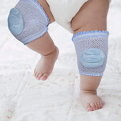 Kassy Pop Curated Just for You Baby's Cotton Crawling Anti-Slip Knee Pads (Blue, Free Size)