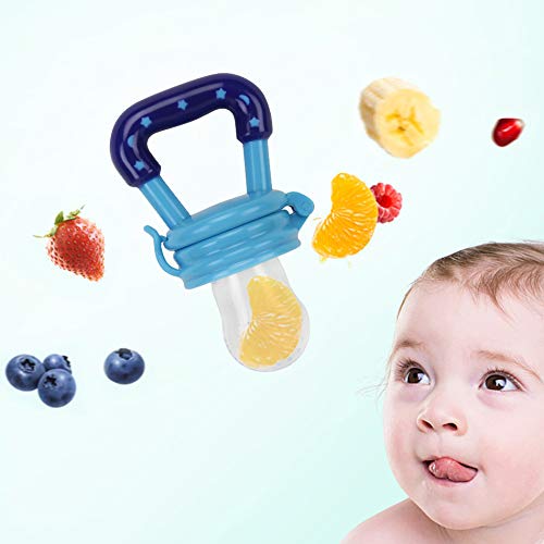 Kassy Pop Curated Just for You Baby Bite Pacifier/Trainer, Baby Food Feeder for Fruits Vegetables-Safe, Reusable, Everyday Use Must Have for Babies and Infants (Blue, Children One Size)