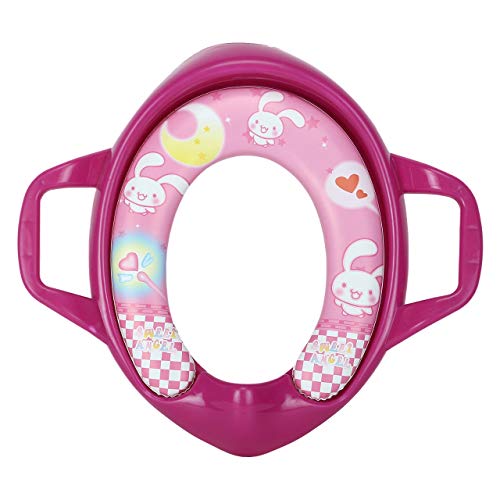 KASSY POP CURATED JUST FOR YOU Baby Boy's and Baby Girl's Potty Training Seat Cover with Pee Shield Design and Cushions and Handle for Extra Comfort (Pink)