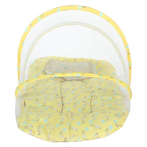 KASSY POP CURATED JUST FOR YOU Protective Baby Thick and Comfortable Cotton Bedding with a Pillow and Mosquito Net for Baby Boy's and Baby Girl's (Yellow, 0-24 Months)