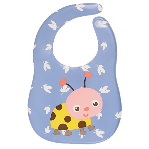 Square Waterproof Plastic Bib, Soft Fabric, Reusable, Unisex, Free Size wi Comfort-Fit Velcro Closure, BPA Free, Best Gifting Option for Baby Showers, Baby Registry for Baby Boys & Baby Girls, Blue