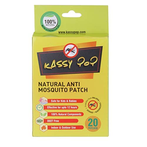 KASSY POP CURATED JUST FOR YOU Natural Repellant Mosquito Patches for Babies, Infants and Toddlers, 12 Hour Protection, 20 Patch