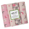 Kassy Pop Curated Just for You Newborn Baby's Cotton Flannel Wrapping Blankets Sheets (0-1. 5 Years) - Pack of 4
