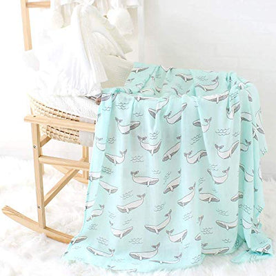 Kassy Pop 100% Bamboo Cotton Baby Swaddle Wrap Cum Receiving Blanket – Usable as a Burping Cloth & Bath Towel, Unisex, All Season Use, 125x100 cm