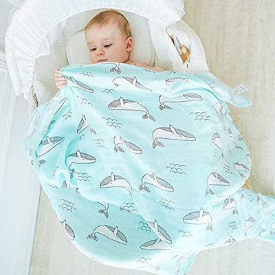 Kassy Pop 100% Bamboo Cotton Baby Swaddle Wrap Cum Receiving Blanket – Usable as a Burping Cloth & Bath Towel, Unisex, All Season Use, 125x100 cm