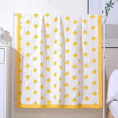 Kassy Pop Printed 6 Layer Bamboo Muslin Blanket Cum Swaddling Towel for Toddler Baby/AC Quilt/Multi-Purpose Blanket - (110cm x 110cm)