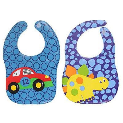 Square Waterproof Plastic Bibs! (Pack of 2) Comfortable Soft Baby Bib Keep Stains Off! Cute Baby Shower Gift for Boys & Girl