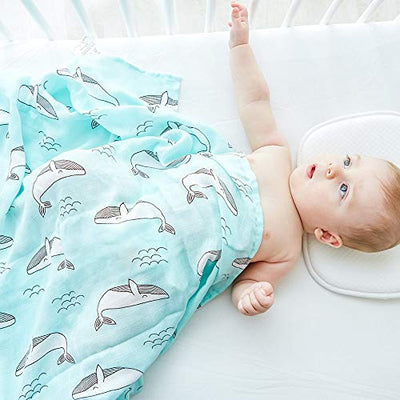 Kassy Pop 100% Bamboo Cotton Baby Swaddle Wrap Cum Receiving Blanket – Usable as a Burping Cloth & Bath Towel, Unisex, All Season Use, 125x100 cm