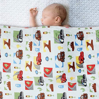 Kassy Pop Baby Baby Plush Microfiber Fleece Blankets for 0-2 Years, 30 x 40 inches - Racing Car Print