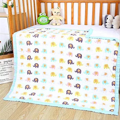 Kassy Pop Printed 6 Layer Bamboo Muslin Blanket Cum Swaddling Towel for Toddler Baby/AC Quilt/Multi-Purpose Blanket - (110cm x 110cm)