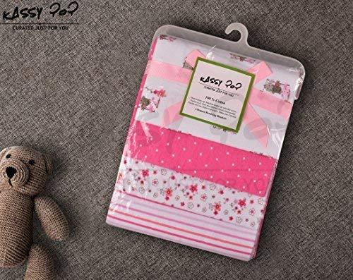 KASSY POP CURATED JUST FOR YOU Baby's Cotton Flannel Square Blankets - Pack of 4