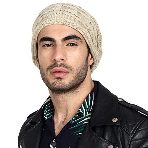 KASSY POP CURATED JUST FOR YOU Men's and Women's Acrylic Wool with Pashmina Winter Beanie Cap (Fawn)