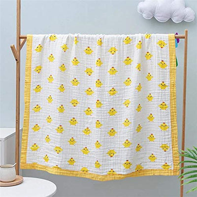 Kassy Pop Printed 6 Layer Bamboo Muslin Blanket Cum Swaddling Towel for Toddler Baby/AC Quilt/Multi-Purpose Blanket - (110cm x 110cm)