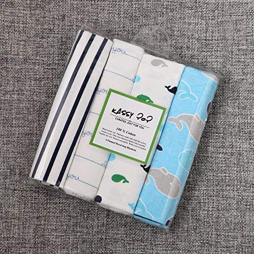 KASSY POP CURATED JUST FOR YOU Cotton Flannel Baby Blankets Wrapping Sheets Swaddles for Newborn to 1.5 Years - Pack of 4 (Combo 22)